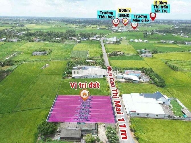 Đất thổ cư đã san lấp cao ráo . MT Cao Thị Mai Tân Trụ Long An
