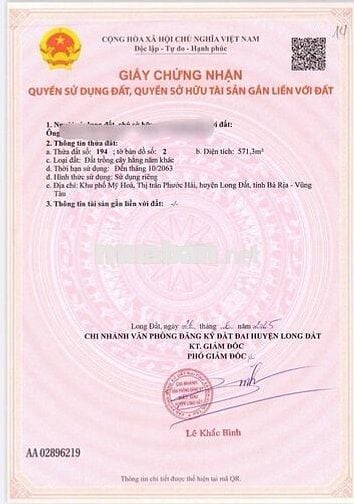 Bán 2 lô đất liền kề gần hồ Sở Bông xã Phước Hải ,BRVT