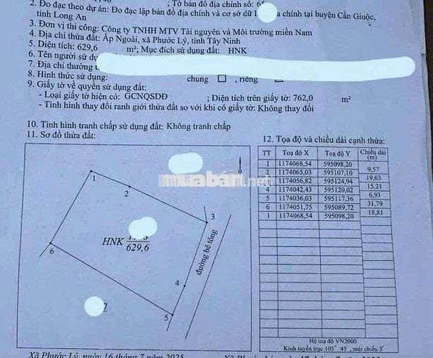 chính chủ càn bán nhà vườn 640mv gần chợ Long Thượng, shr đường oto