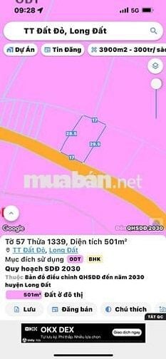 Cần bán nhanh 1065m2 sẵn 120m tc đường nhựa  TT Đất Đất Đỏ.BRVT