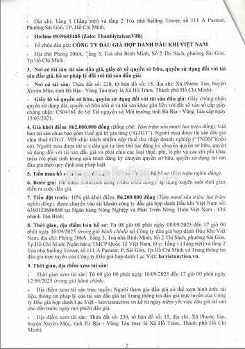 BĐS Xã Phước Tân, huyện Xuyên Mộc, BR-VT (nay là Xã Hồ Tràm, TP.HCM)