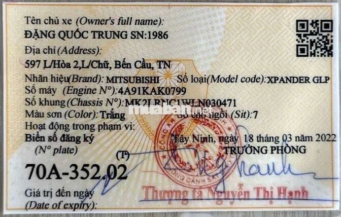 XPANDER 2021 ĐK 2022 PREMIUM 63000KM BẢO HÀNH 1NAM