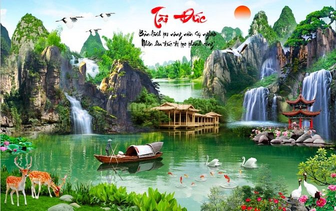 Tranh gạch 3d sơn thủy hữu tình - SCX44