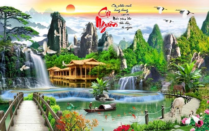 Tranh gạch 3d sơn thủy hữu tình - SCX44