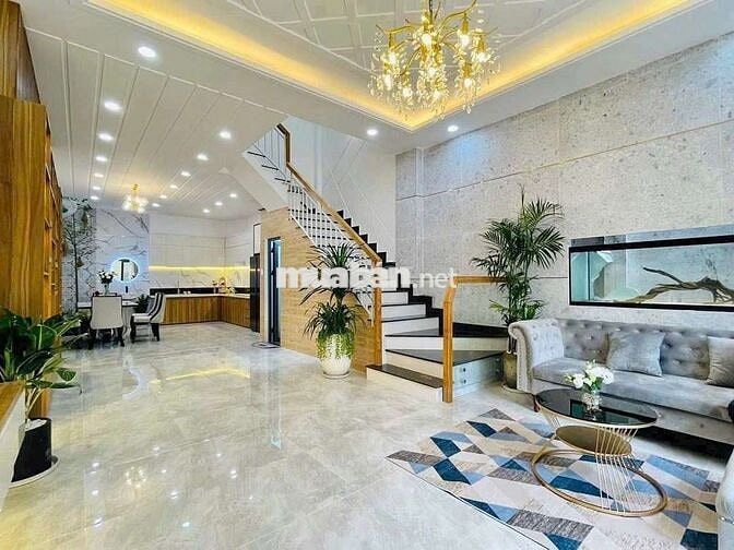 Bán đất tặng nhà đẹp full nội thất p.8 gò vấp - Ngang 5m hiếm - 4 tầng