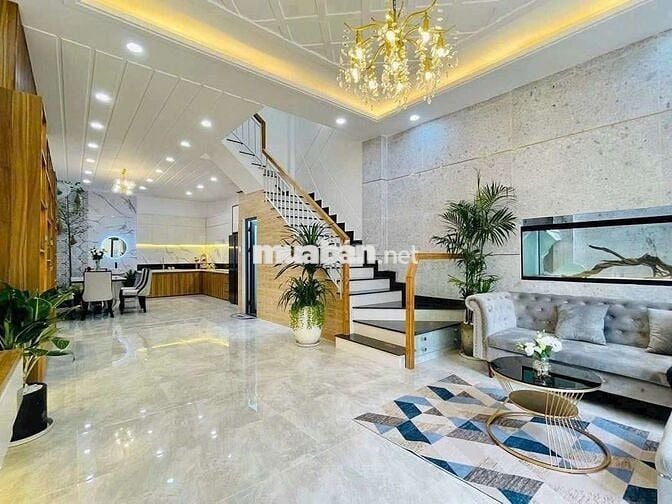 Bán đất tặng nhà đẹp full nội thất p.8 gò vấp - Ngang 5m hiếm - 4 tầng