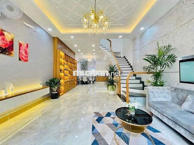 Bán đất tặng nhà đẹp full nội thất p.8 gò vấp - Ngang 5m hiếm - 4 tầng