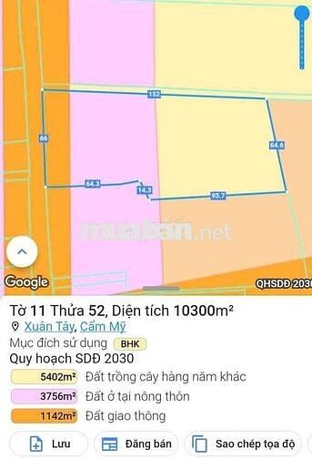 Đất mẫu mặt tiền đường nhựa Xuân Tây - Xuân Phú, sát bên ĐT.773