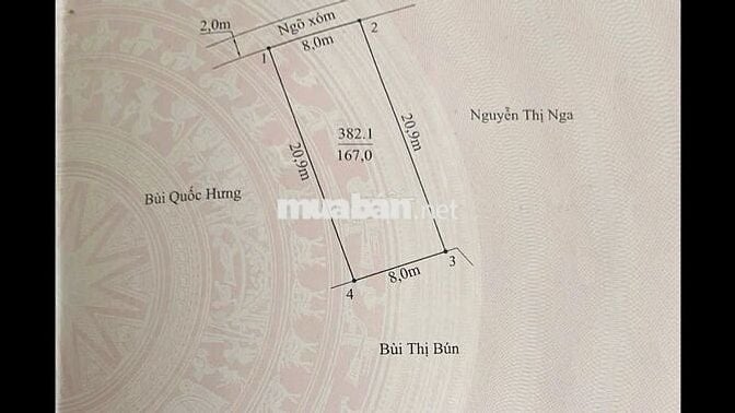 nhà ở 167m2, 2 phòng ngủ,1 vệ sinh,1 bếp, xã Kiến Minh Hải Phòng