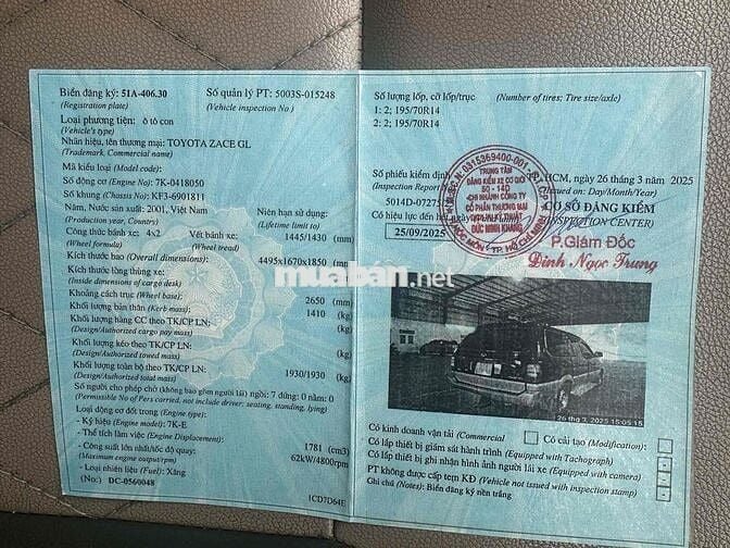 Toyota Zace GL 2001 chính chủ