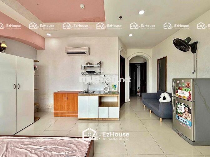 CHO THUÊ 1E STUDIO CỬA SỔ TRỜI VIEW KÍNH FULL NỘI THẤT NGAY AEON TP