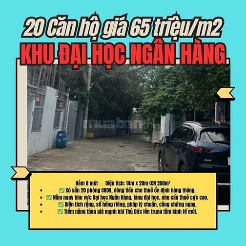 BÁN NHÀ THU NHẬP CAO – LINH CHIỂU, THỦ ĐỨC – 20 CHDV, GIÁ CHỈ 19,5 TỶ