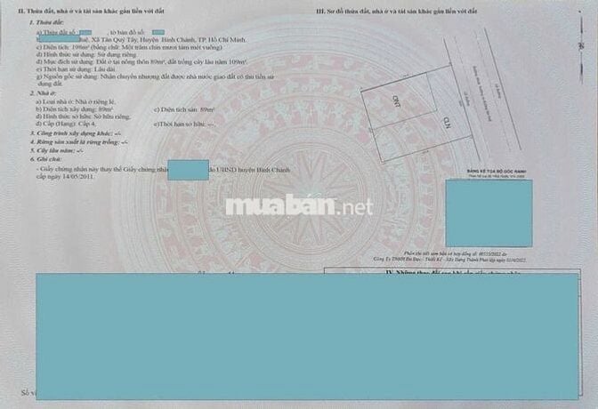 BÁN ĐẤT TẶNG NHÀ VƯỜN CẤP 4 BÌNH CHÁNH GIÁ 720TR SỔ HỒNG RIÊNG