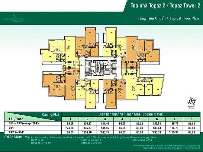 Bán Căn hộ tại Saigon Pearl Bình Thạnh gồm 3 phòng ngủ 135m2