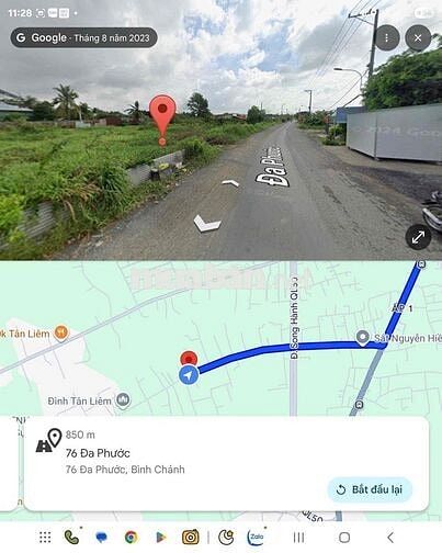Bán đất mặt tiền Đa Phước Binh Chánh 1.000m vuông