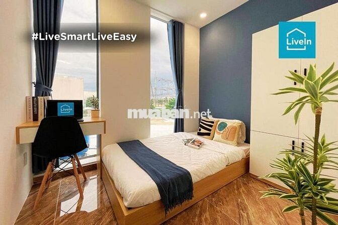 Share phòng riêng căn hộ mini, bếp chung cửa sổ trời Giờ tự do vân tay