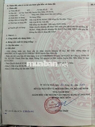 Cần bán lô đất nền hóc môn công chứng trong ngày