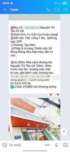 Bán Nhà khu VIP P2.Q8. Gần ngay chợ rạch ông