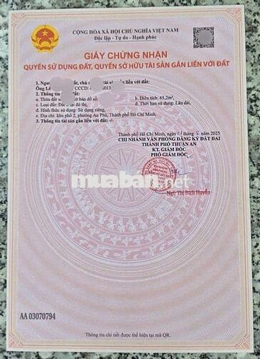 Đất đường An Phú 36 phường An Phú Tp Thuận An