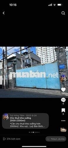 KHO XƯỞNG > 500M2 LUỸ BÁN BÍCH, TÂN PHÚ