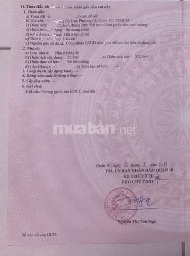 BÁN NHÀ MẶT TIỀN : 483 BÀ HẠT - P. 8 - Q. 10 - TPHCM