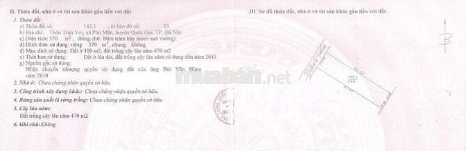 CHÍNH CHỦ CẦN BÁN GẤP LÔ ĐẤT 570M SẴN 100M2 THỔ CƯ, TRỤC CHÍNH PHÚ MÃN