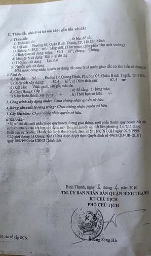 BÁN NHÀ GÓC 3 MẶT TIỀN : 409 LÊ QUANG ĐỊNH - P. 5 - Q. BÌNH THẠNH -HCM
