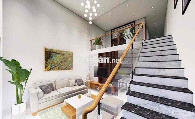 Nhà gác lửng xây kiên cố thiết kế hiện đại 3phòng ngủ, sổ thổ cư