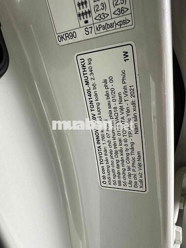 Toyota Innova 2021 2.0V - 7 ghế Tự động V BH HÃNG
