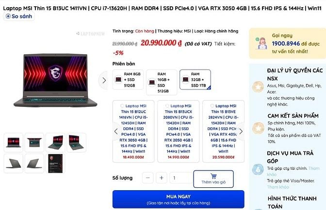 Laptop MSI Thin 15 Tìm Chủ Mới