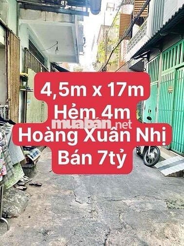 Gấp bán, hạ 500tr Hoàng Xuân Nhị, Tân Phú,
