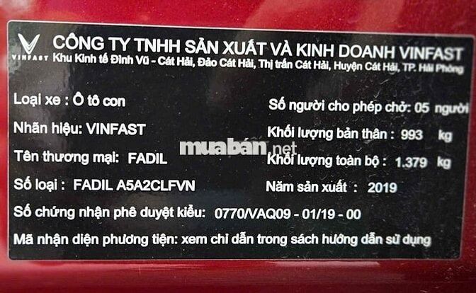 VinFast Fadil 2019 1.4 AT Premium - 66000 km