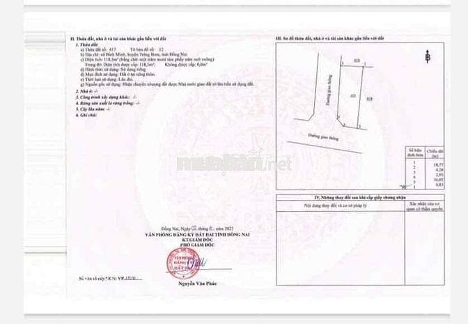 Bán gấp lô góc 2 mặt tiền xã Bình Minh 1ty450 cách QL1A 500m