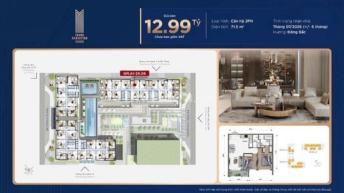 Sở hữu ngay căn hộ 2PN tại The Grand Manhattan – Trung tâm Quận 1