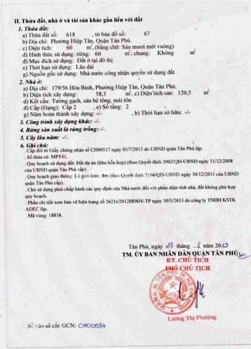 Bán nhà mặt tiền hẻm xe hơi đường Hòa Bình, Quận Tân Phú, TP.HCM
