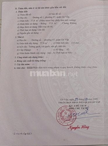 BÁN NHÀ MẶT TIỀN : 22 ĐƯỜNG SỐ 4 - P. 7 - Q. GÒ VẤP - TPHCM
