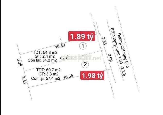 Bán 2 lô đất trung tâm Nha Trang giá dưới 2 tỷ/lô