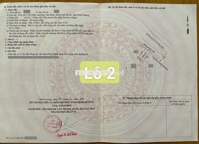 Đất mặt tiền đường Nguyễn Thị Tươi phường Tân Bình Tp Dĩ An
