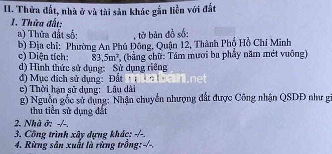 Cần bán gấp lô đất hẻm xe hơi Vườn Lài, APĐ