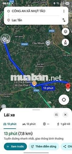 Thổ cư 2mt lô góc 222,7m2 đường gtnt 4m xã Nhựt Tảo Tân Trụ