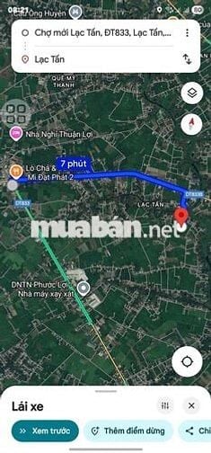 Thổ cư 2mt lô góc 222,7m2 đường gtnt 4m xã Nhựt Tảo Tân Trụ