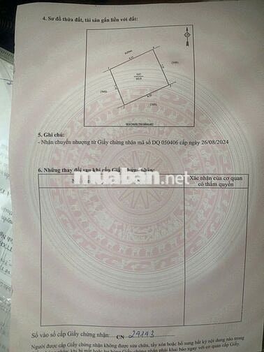 Gia đình cần tiền bán gấp đất ngõ đường Hoàng Hanh, cách Hoàng Hanh 5m