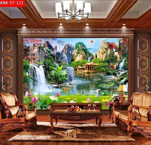 Tranh gạch 3d - gạch tranh 3d trang trí phòng khách - CVX55