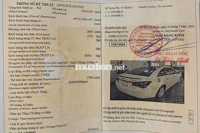 CRUZE đời 2014. số tự động. hàng 1.8 cao cấp 1 chủ