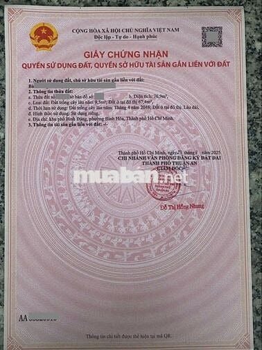 Đất gần khu Vsip1, phường Bình Hòa, Tp Thuận An