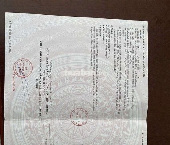 Bán cấp nền đất tặng căn nhà . Diện  tích 357m2 (7*51) thổ cư 100