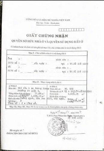 BÁN NHÀ MẶT TIỀN : 403 HỒNG BÀNG - P. 14 - Q. 5 - TPHCM