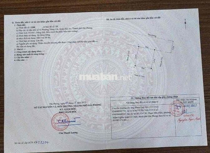 Lô đất mặt đường Vị trí đẹp Ngã 3 Thành Tô Tràng Cát