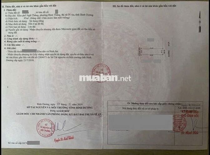 Đất khu dân cư Bình An, phường Bình Thắng, TP Dĩ An.