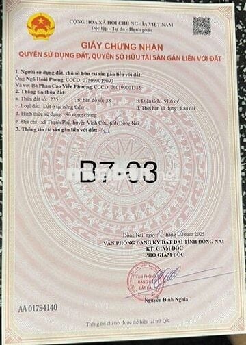 Bán đất 2 mặt tiền trước sau KDC LAVENDER CITY